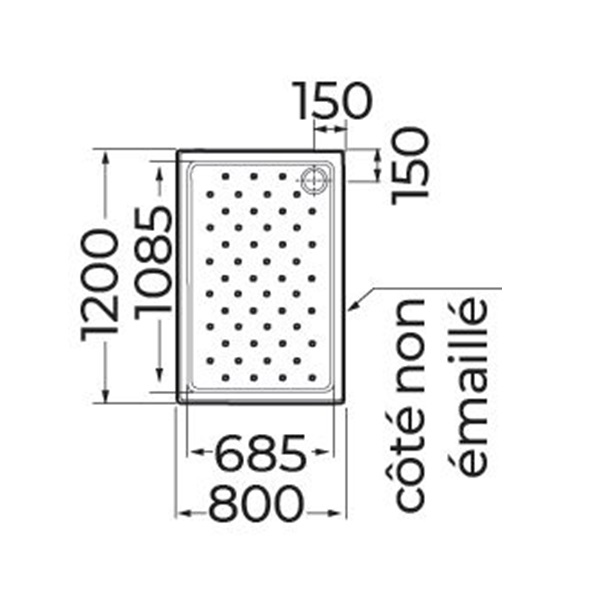 Alterna receveur de douche à poser au sol Seducta 2 rectangulaire extraplat 120x80 – dimensions produit - 6554512 - Dimension 1